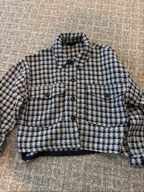 Like New Preppy Tweed Shine star cropped jacket